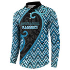 Custom Aotearoa Atua Ranginui Button Sweatshirt Maori Sky Father Koru Patterns