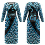 Custom Aotearoa Atua Ranginui Couples Matching Long Sleeve Bodycon Dress and Long Sleeve Button Shirt Maori Sky Father Koru Patterns
