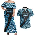 Custom Aotearoa Atua Ranginui Couples Matching Off Shoulder Maxi Dress and Hawaiian Shirt Maori Sky Father Koru Patterns