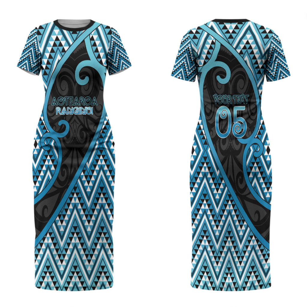 Custom Aotearoa Atua Ranginui Couples Matching Short Sleeve Bodycon Dress and Long Sleeve Button Shirt Maori Sky Father Koru Patterns
