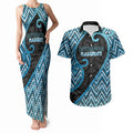 Custom Aotearoa Atua Ranginui Couples Matching Tank Maxi Dress and Hawaiian Shirt Maori Sky Father Koru Patterns