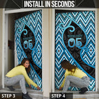 Custom Aotearoa Atua Ranginui Door Cover Maori Sky Father Koru Patterns