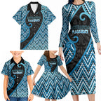 Custom Aotearoa Atua Ranginui Family Matching Long Sleeve Bodycon Dress and Hawaiian Shirt Maori Sky Father Koru Patterns