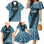 Custom Aotearoa Atua Ranginui Family Matching Mermaid Dress and Hawaiian Shirt Maori Sky Father Koru Patterns