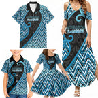Custom Aotearoa Atua Ranginui Family Matching Summer Maxi Dress and Hawaiian Shirt Maori Sky Father Koru Patterns