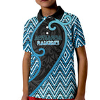 Custom Aotearoa Atua Ranginui Kid Polo Shirt Maori Sky Father Koru Patterns