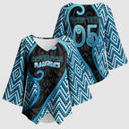 Custom Aotearoa Atua Ranginui Kimono Sleeve Blouse Maori Sky Father Koru Patterns