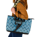 Aotearoa Atua Ranginui Leather Tote Bag Maori Sky Father Koru Patterns