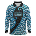 Custom Aotearoa Atua Ranginui Long Sleeve Polo Shirt Maori Sky Father Koru Patterns