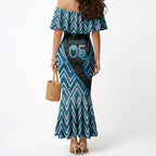 Custom Aotearoa Atua Ranginui Mermaid Dress Maori Sky Father Koru Patterns