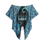 Custom Aotearoa Atua Ranginui Off Shoulder Wrap Waist Top Maori Sky Father Koru Patterns