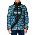 Custom Aotearoa Atua Ranginui Padded Jacket Maori Sky Father Koru Patterns