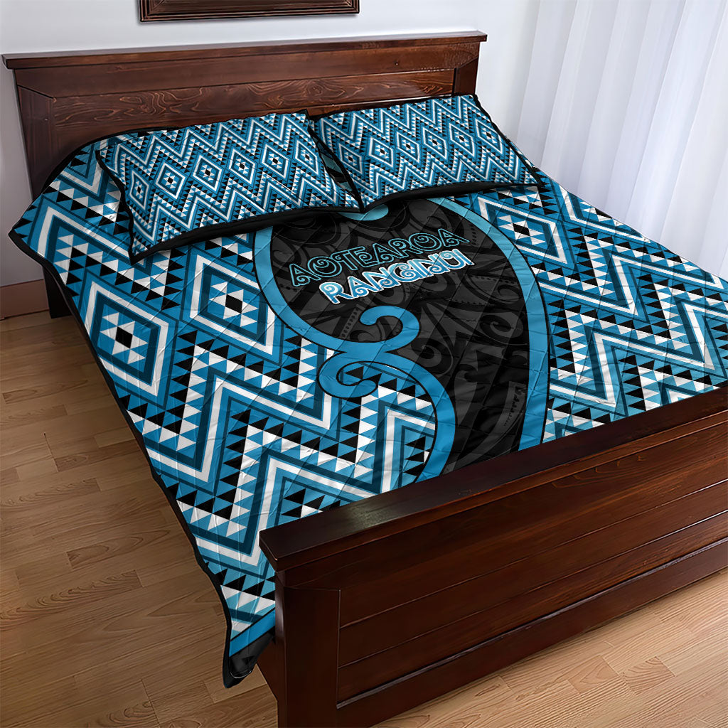 Aotearoa Atua Ranginui Quilt Bed Set Maori Sky Father Koru Patterns