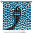 Aotearoa Atua Ranginui Shower Curtain Maori Sky Father Koru Patterns