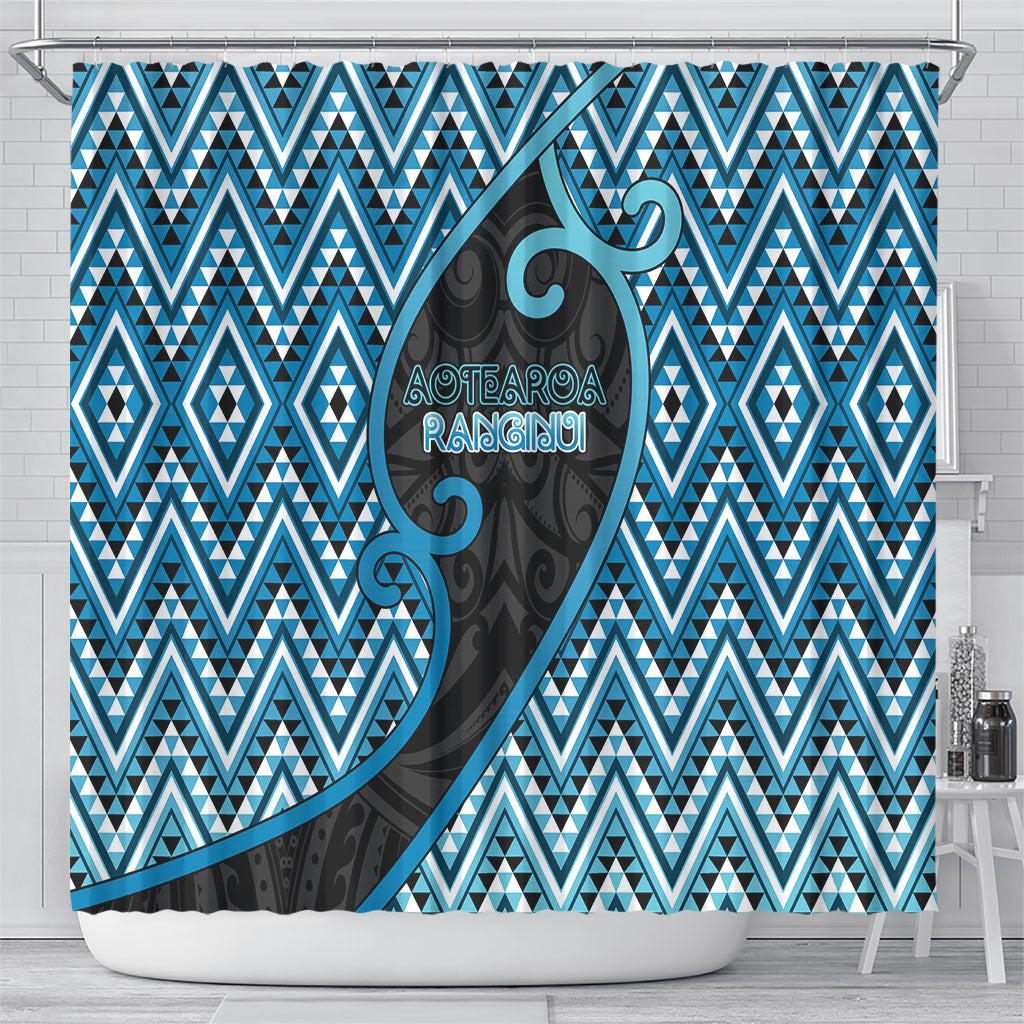 Aotearoa Atua Ranginui Shower Curtain Maori Sky Father Koru Patterns