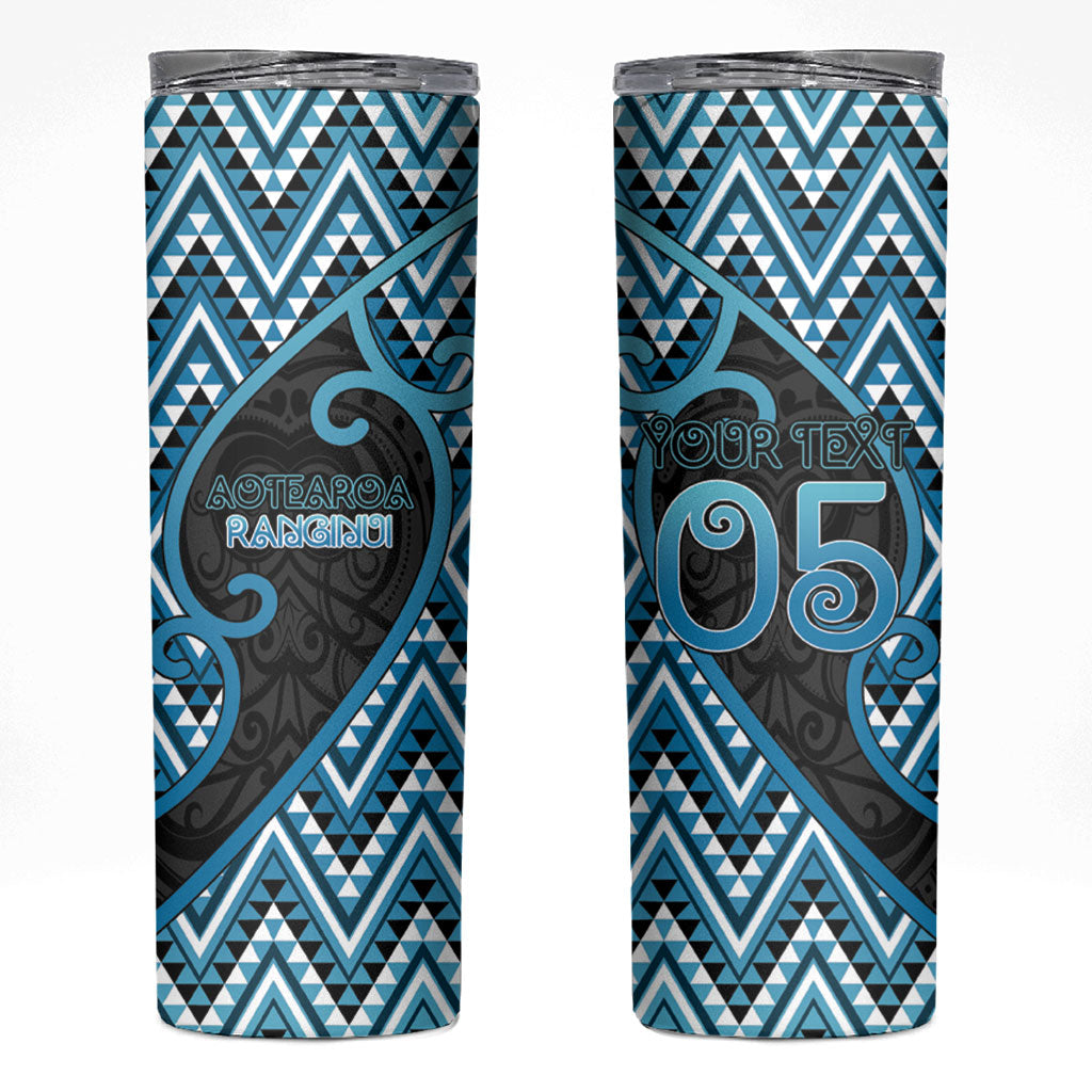 Custom Aotearoa Atua Ranginui Skinny Tumbler Maori Sky Father Koru Patterns