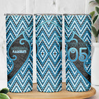 Custom Aotearoa Atua Ranginui Skinny Tumbler Maori Sky Father Koru Patterns