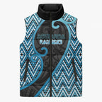 Custom Aotearoa Atua Ranginui Sleeveless Puffer Jacket Maori Sky Father Koru Patterns