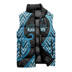 Custom Aotearoa Atua Ranginui Sleeveless Puffer Jacket Maori Sky Father Koru Patterns