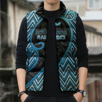 Custom Aotearoa Atua Ranginui Sleeveless Puffer Jacket Maori Sky Father Koru Patterns