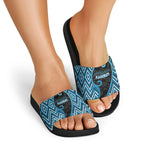 Aotearoa Atua Ranginui Slide Sandals Maori Sky Father Koru Patterns