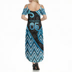 Custom Aotearoa Atua Ranginui Summer Maxi Dress Maori Sky Father Koru Patterns