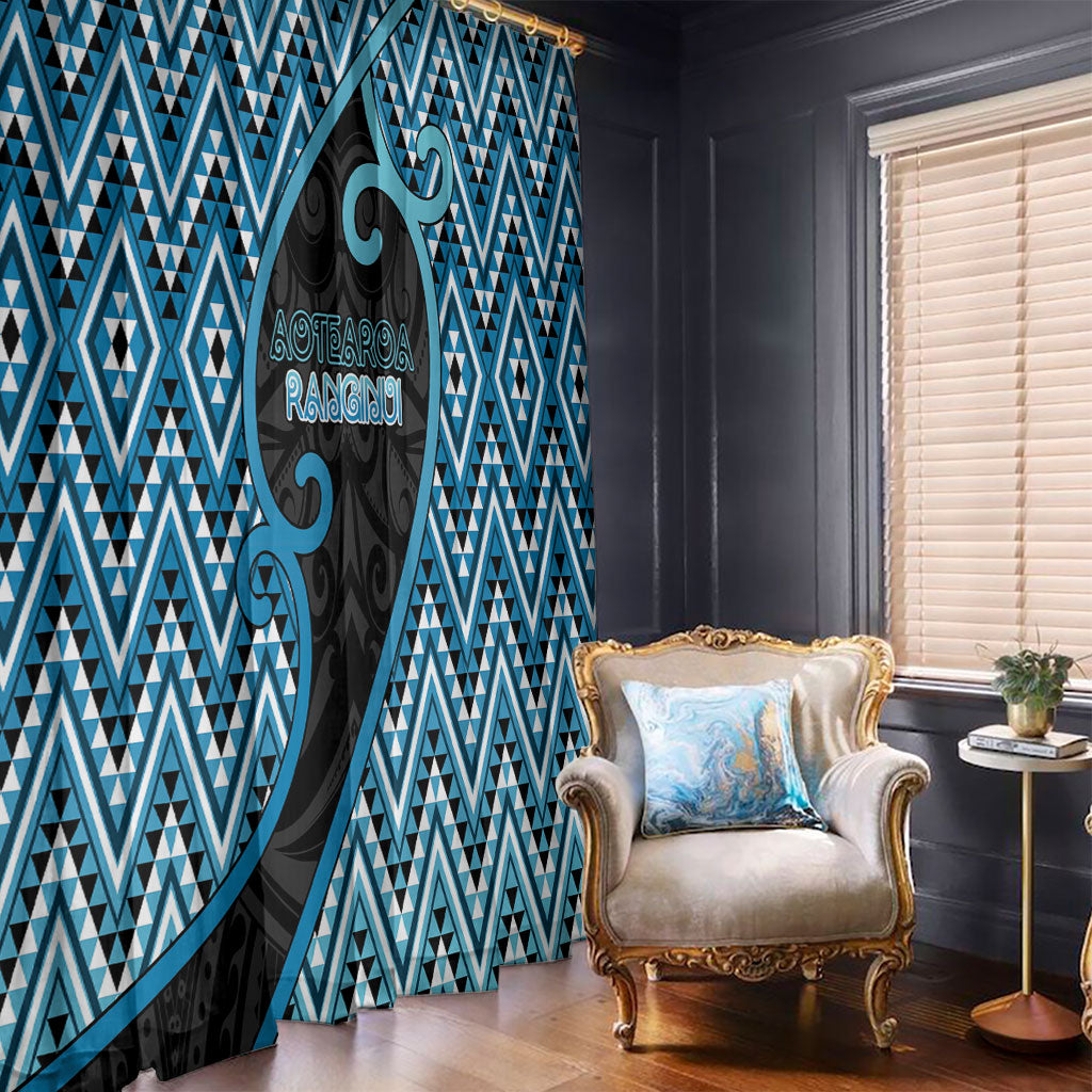Aotearoa Atua Ranginui Window Curtain Maori Sky Father Koru Patterns