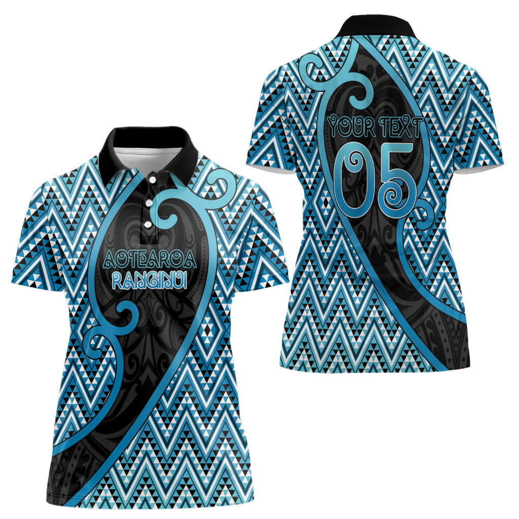 Custom Aotearoa Atua Ranginui Women Polo Shirt Maori Sky Father Koru Patterns