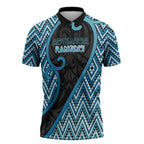 Custom Aotearoa Atua Ranginui Zipper Polo Shirt Maori Sky Father Koru Patterns