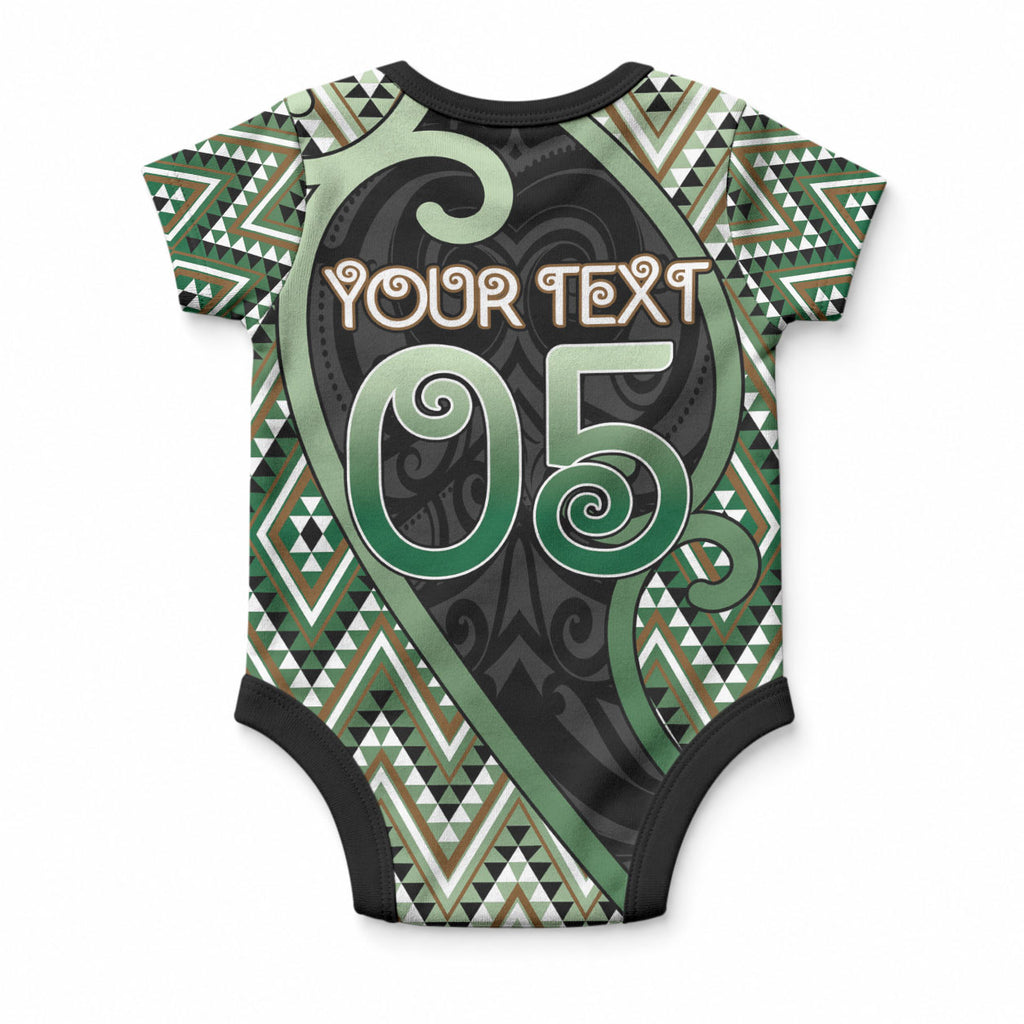 Custom Aotearoa Atua Papatuanuku Baby Onesie Earth Mother Father Koru Patterns