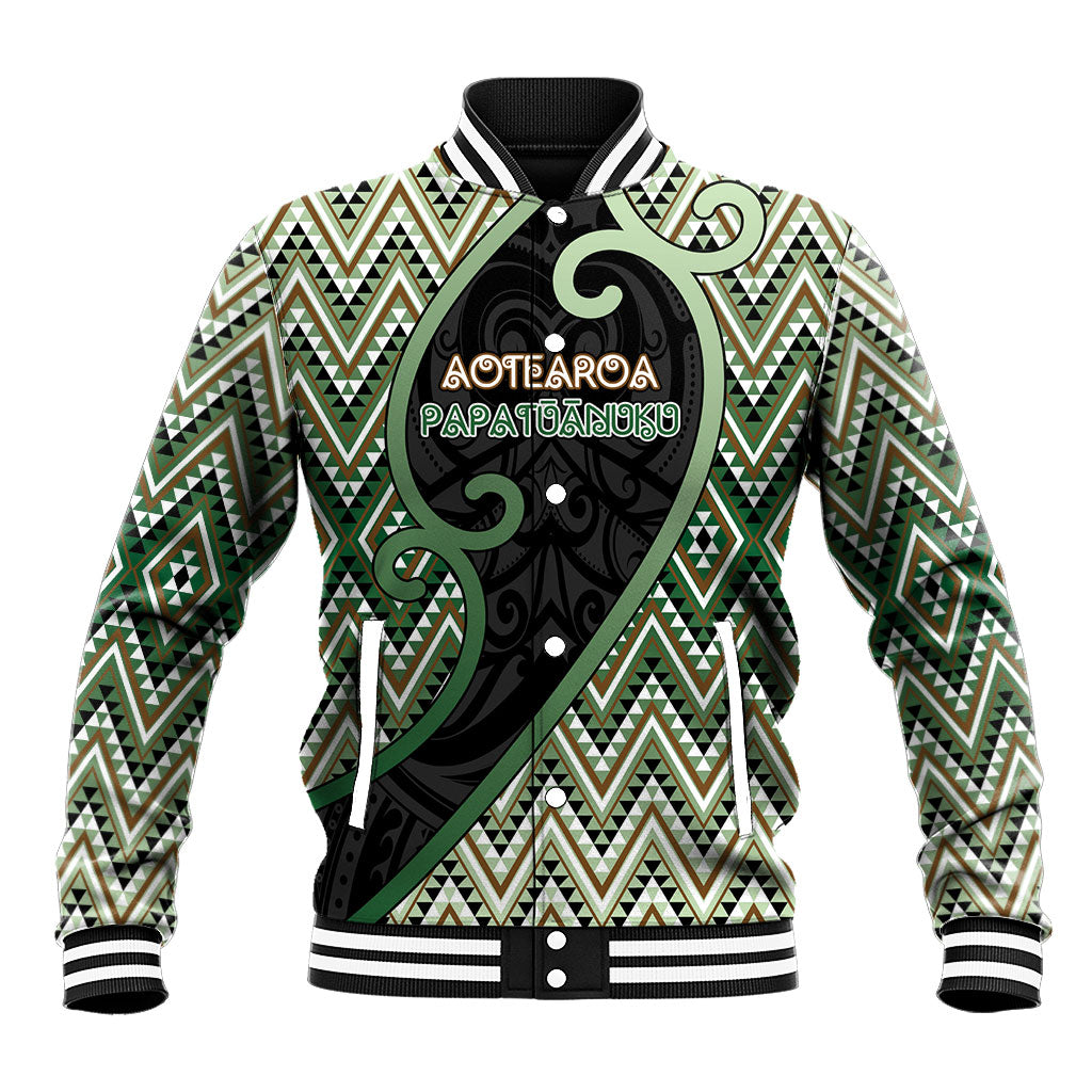 Custom Aotearoa Atua Papatuanuku Baseball Jacket Earth Mother Father Koru Patterns