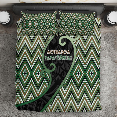 Aotearoa Atua Papatuanuku Bedding Set Earth Mother Father Koru Patterns