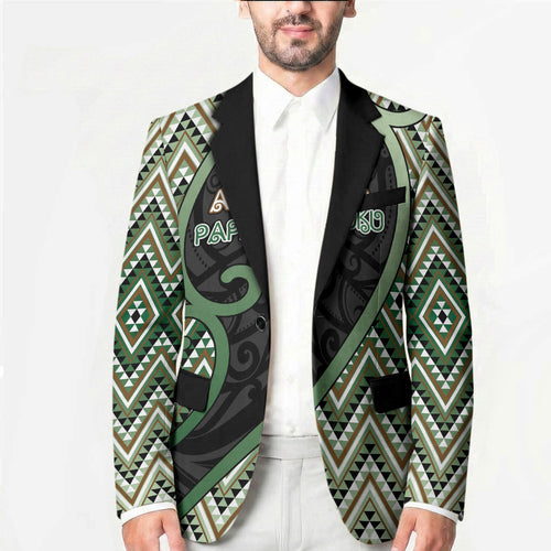 Custom Aotearoa Atua Papatuanuku Blazer Earth Mother Father Koru Patterns