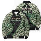Custom Aotearoa Atua Papatuanuku Bomber Puffer Jacket Earth Mother Father Koru Patterns