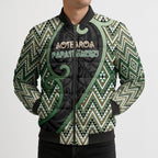 Custom Aotearoa Atua Papatuanuku Bomber Puffer Jacket Earth Mother Father Koru Patterns