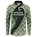 Custom Aotearoa Atua Papatuanuku Button Sweatshirt Earth Mother Father Koru Patterns