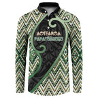 Custom Aotearoa Atua Papatuanuku Button Sweatshirt Earth Mother Father Koru Patterns
