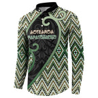 Custom Aotearoa Atua Papatuanuku Button Sweatshirt Earth Mother Father Koru Patterns