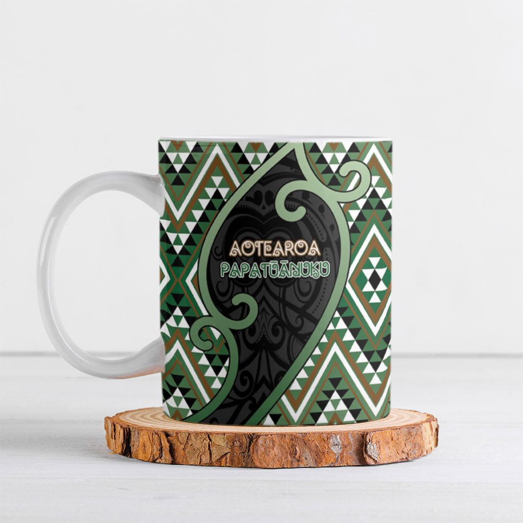 Custom Aotearoa Atua Papatuanuku Ceramic Mug Earth Mother Father Koru Patterns