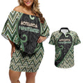 Custom Aotearoa Atua Papatuanuku Couples Matching Off Shoulder Short Dress and Hawaiian Shirt Earth Mother Father Koru Patterns