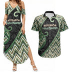 Custom Aotearoa Atua Papatuanuku Couples Matching Summer Maxi Dress and Hawaiian Shirt Earth Mother Father Koru Patterns