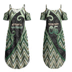 Custom Aotearoa Atua Papatuanuku Couples Matching Summer Maxi Dress and Long Sleeve Button Shirt Earth Mother Father Koru Patterns