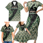 Custom Aotearoa Atua Papatuanuku Family Matching Short Sleeve Bodycon Dress and Hawaiian Shirt Earth Mother Father Koru Patterns