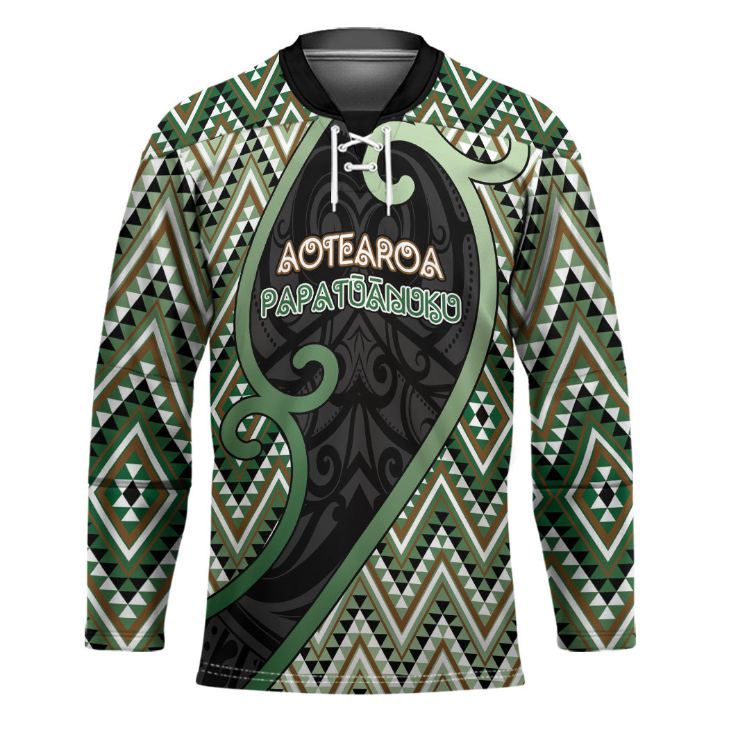 Custom Aotearoa Atua Papatuanuku Hockey Jersey Earth Mother Father Koru Patterns