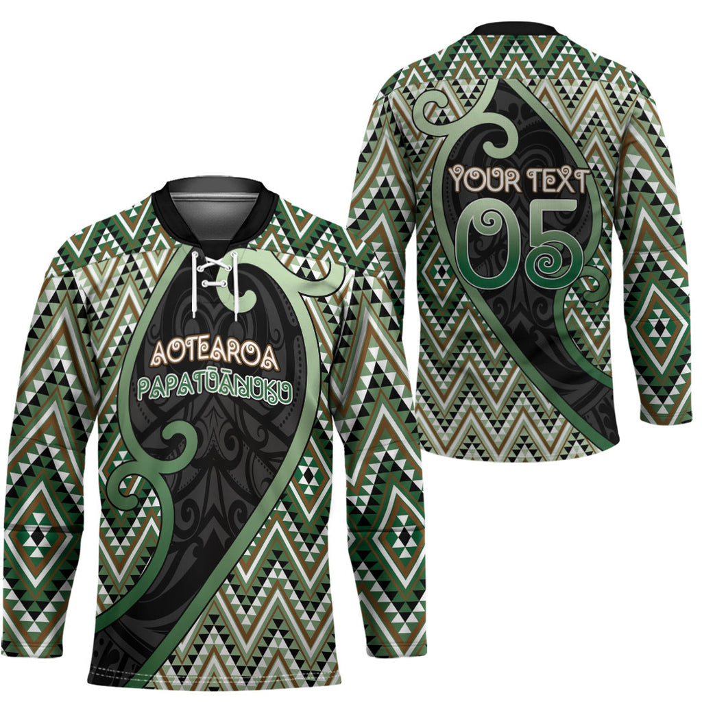 Custom Aotearoa Atua Papatuanuku Hockey Jersey Earth Mother Father Koru Patterns