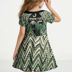 Custom Aotearoa Atua Papatuanuku Kid Short Sleeve Dress Earth Mother Father Koru Patterns