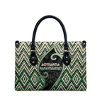 Aotearoa Atua Papatuanuku Leather Bag Earth Mother Father Koru Patterns
