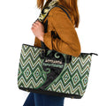 Aotearoa Atua Papatuanuku Leather Tote Bag Earth Mother Father Koru Patterns
