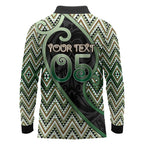 Custom Aotearoa Atua Papatuanuku Long Sleeve Polo Shirt Earth Mother Father Koru Patterns