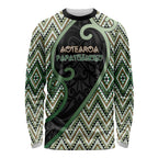 Custom Aotearoa Atua Papatuanuku Long Sleeve Shirt Earth Mother Father Koru Patterns
